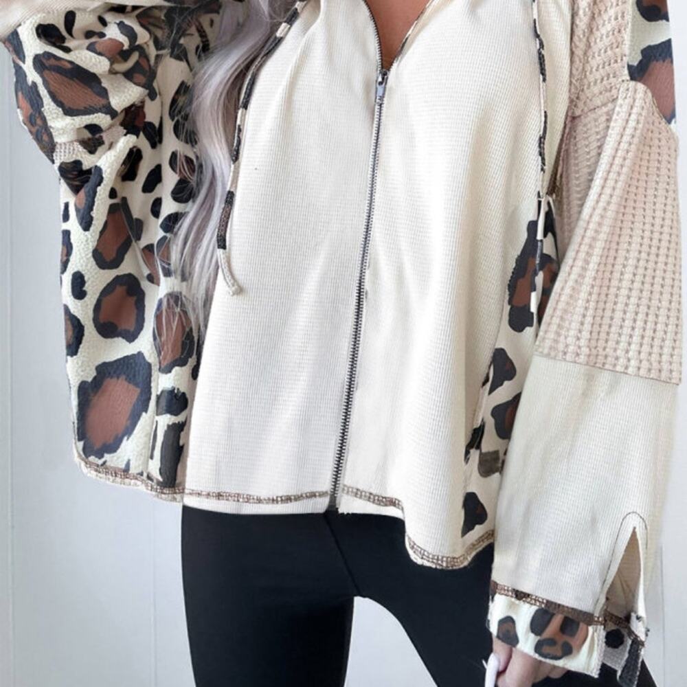 Leopard Print Bomber Jacket Med